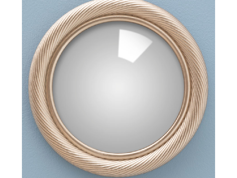 Les Tresors de Celine - Miroir convexe spirale dore 19,5 cm